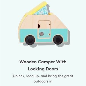 Lovevery Free Spirit Wooden Camper Van With Locking Doors 
Keys Included Toddler
